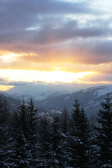 Fototapeta na wymiar Mountain sunset