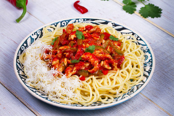 Spaghetti with Meat and Tomato Sauce