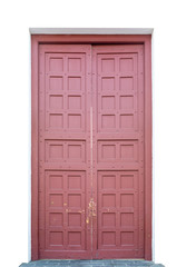 Big Red ancient door made from wood.