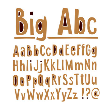 Hand drawn vector alphabet, font, isolated upper and lower case letters