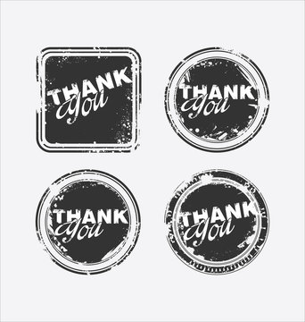grunge rubber stamp with the text thank you