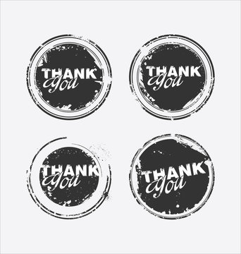 grunge rubber stamp with the text thank you