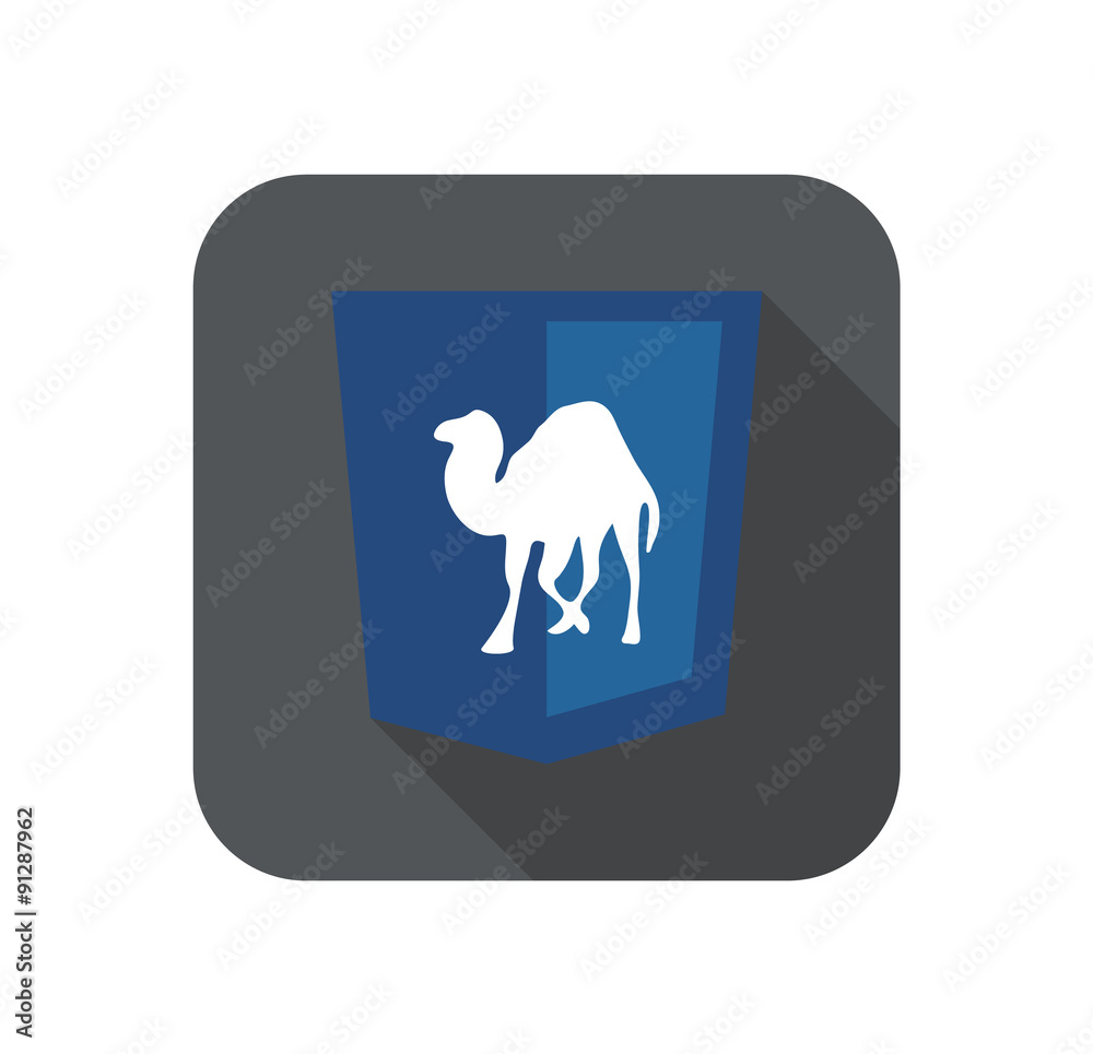 Wall mural vector illustration of purpur shield with camel programming