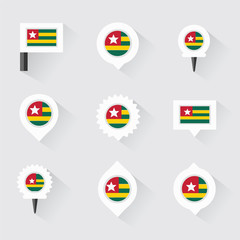 togo flag and pins for infographic, and map design