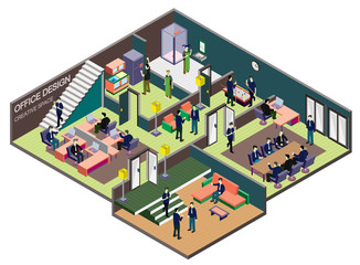 illustration of info graphic interior  room concept in isometric graphic
