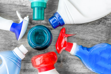 detergents, fabric softeners and liquid doser scoop for washing