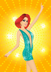 fashion expressive sexy dancing girl