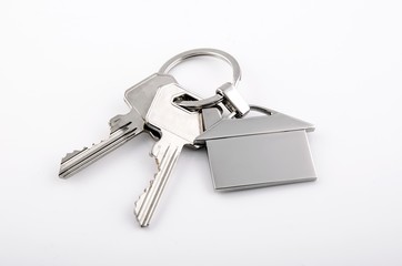 Keys and house chrome pendant with home shape