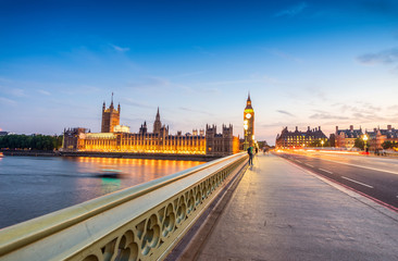 Fototapeta na wymiar Night view of Big Ben and Houses of Parliament - London