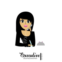 Businesswoman illustration over color background