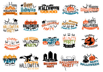 Halloween horror and eerie banners