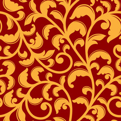 Seamless pattern with floral swirls