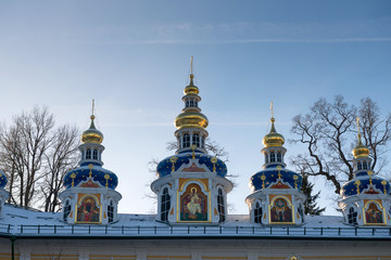 Fototapeta na wymiar Pskov-Caves Monastery or Pskovo-Pechersky Monastery - Orthodox male monastery, located in Pechory, Pskov region, Russia