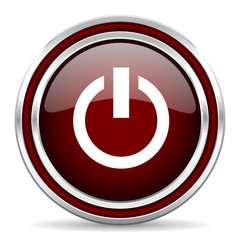 power red glossy web icon
