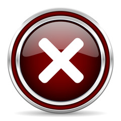 cancel red glossy web icon