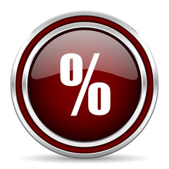 percent red glossy web icon