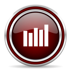 graph red glossy web icon