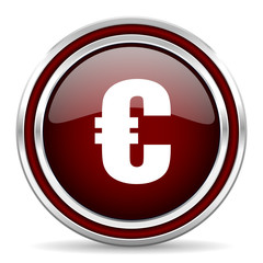 euro red glossy web icon
