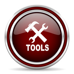 tools red glossy web icon