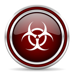 biohazard red glossy web icon