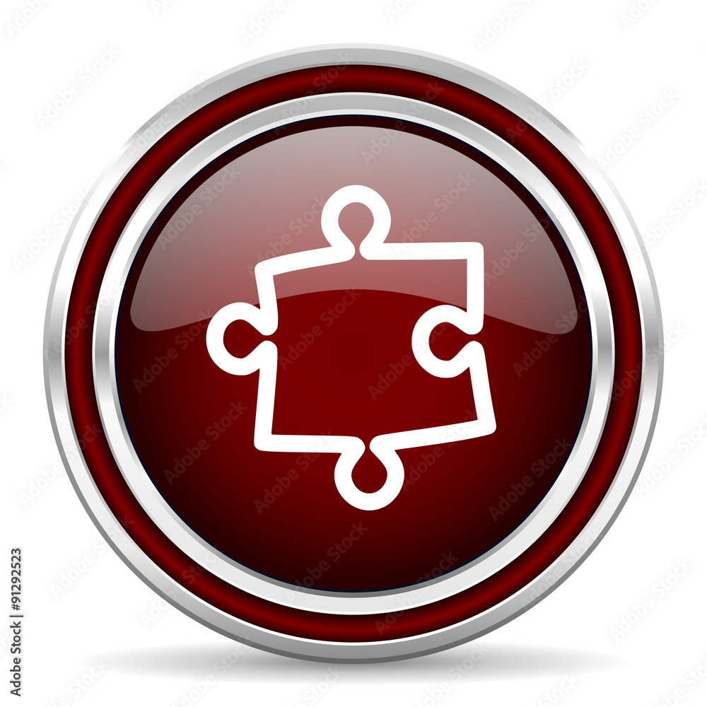 Poster puzzle red glossy web icon