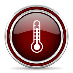 thermometer red glossy web icon