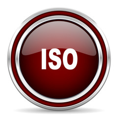 iso red glossy web icon