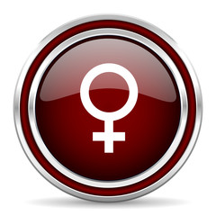 female red glossy web icon