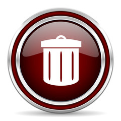 recycle red glossy web icon