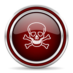 skull red glossy web icon