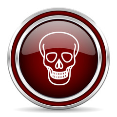 skull red glossy web icon