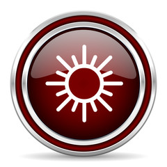 sun red glossy web icon