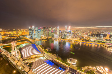 Panorama of Singapore skyline downtown