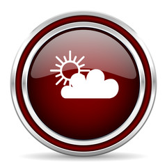 cloud red glossy web icon