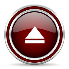eject red glossy web icon