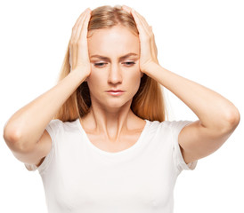 Woman at white background