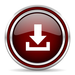 download red glossy web icon