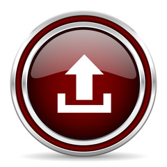 upload red glossy web icon