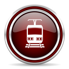 train red glossy web icon