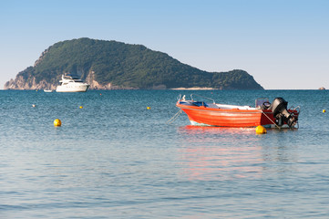 Lifeboat in the Laganas Bay, Zakynthos Island