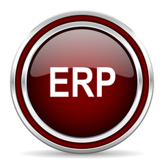 erp red glossy web icon