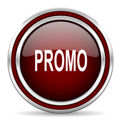 promo red glossy web icon