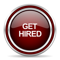 get hired red glossy web icon