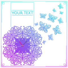 Butterfly Clock Colored