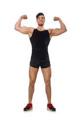 Muscular man isolated on the white