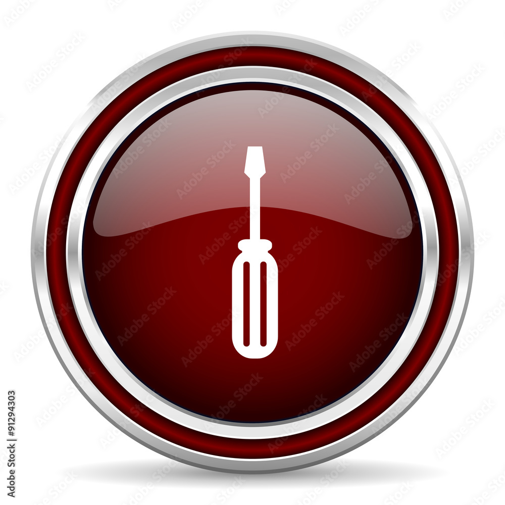 Aufkleber tool red glossy web icon