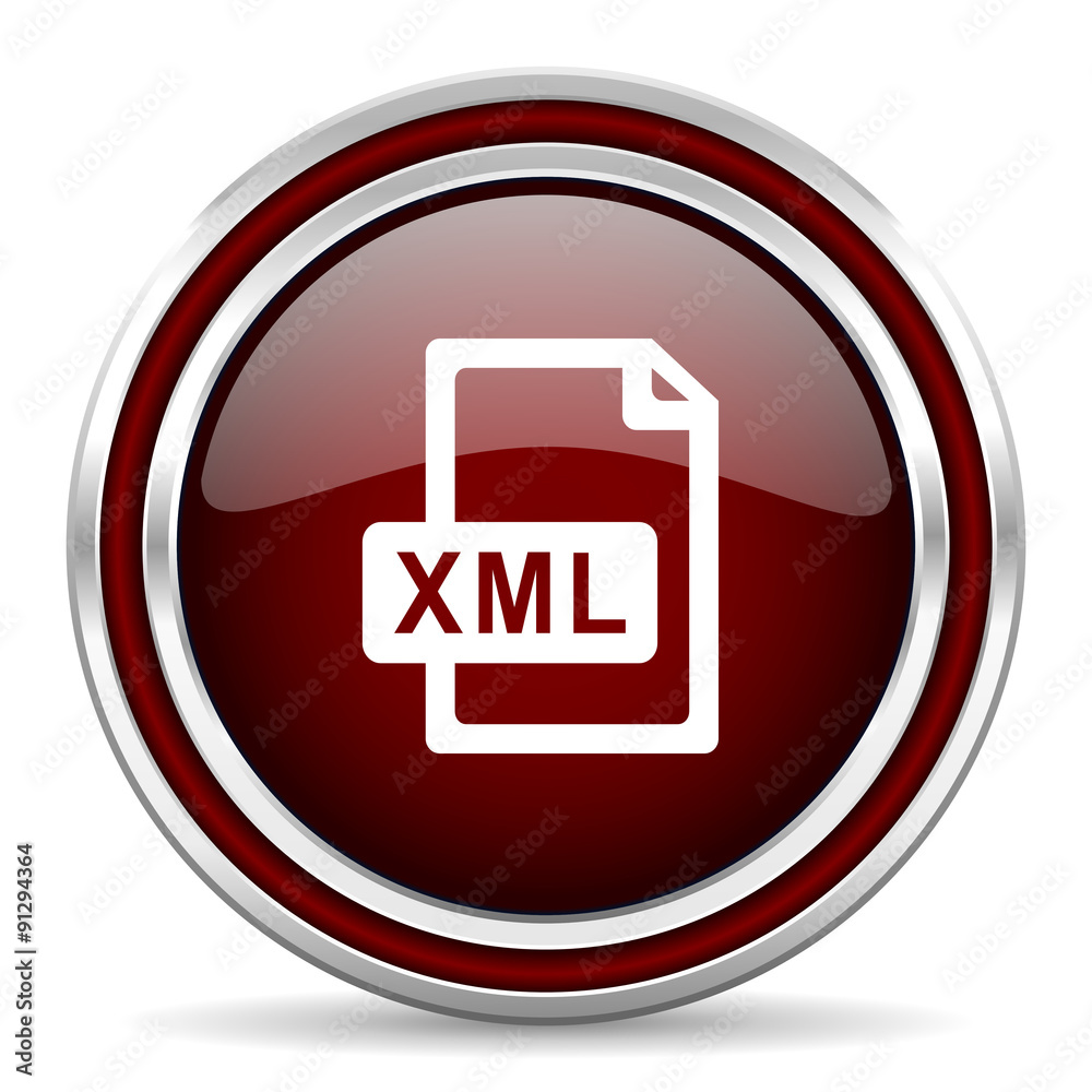 Aufkleber xml file red glossy web icon