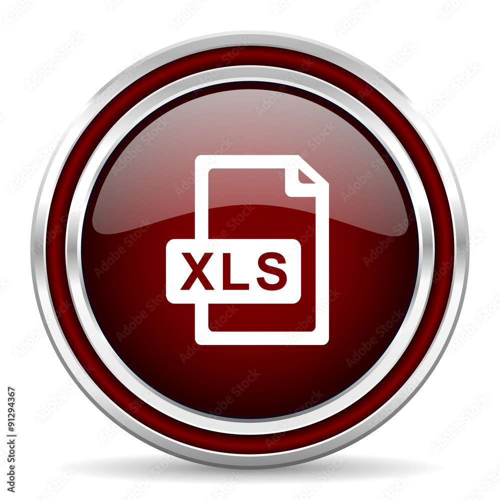 Aufkleber xls file red glossy web icon