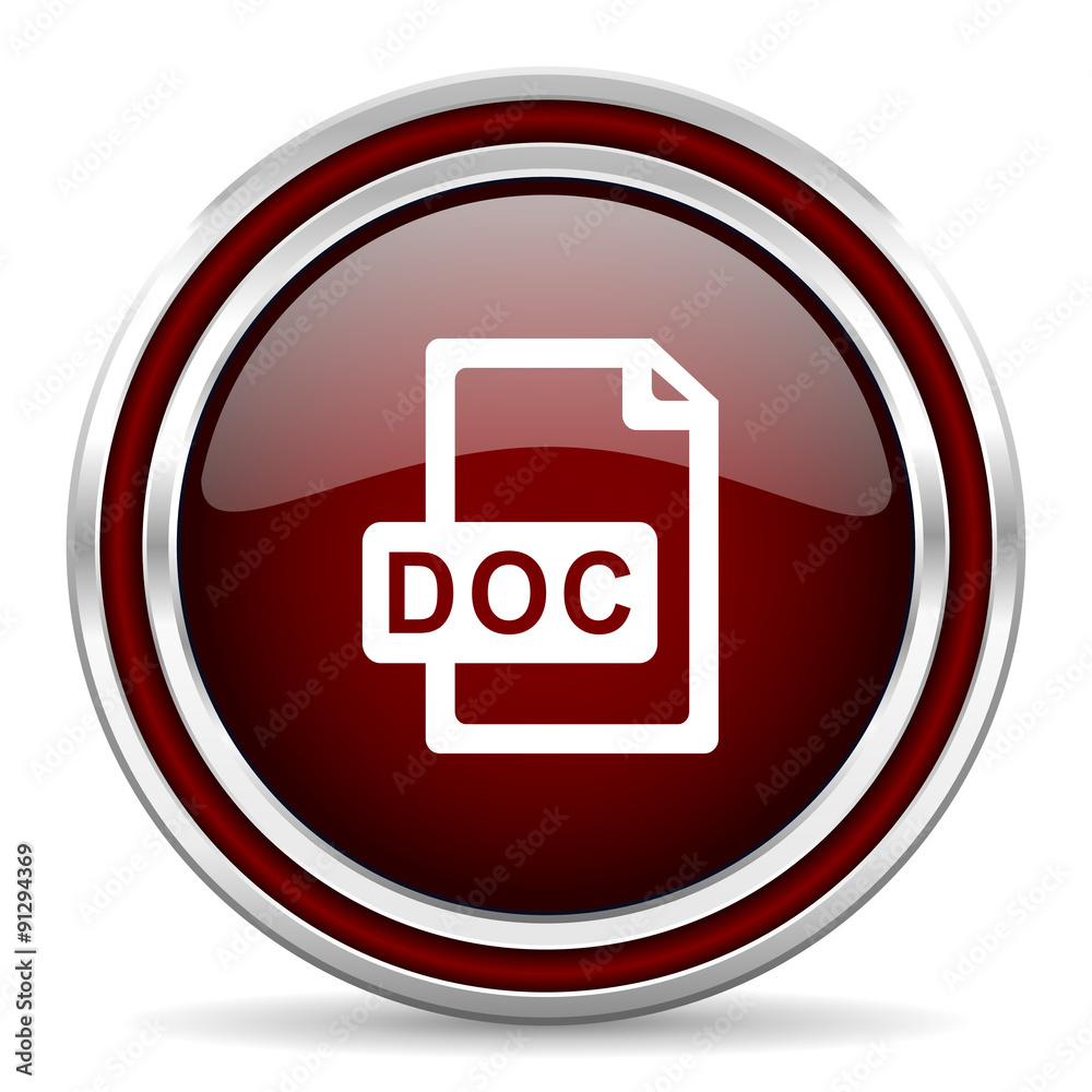 Aufkleber doc file red glossy web icon