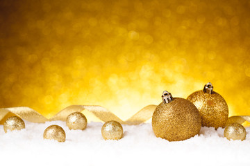 Golden christmas ball